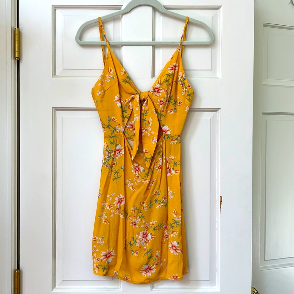 Orange floral dress